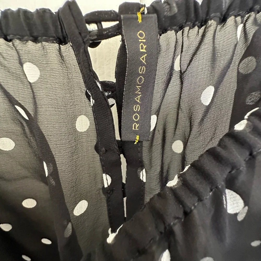 Rosamosario 100% Silk Georgette Polka Dot Lounge Set French Lace Luxury Lounge - Picture 8 of 17